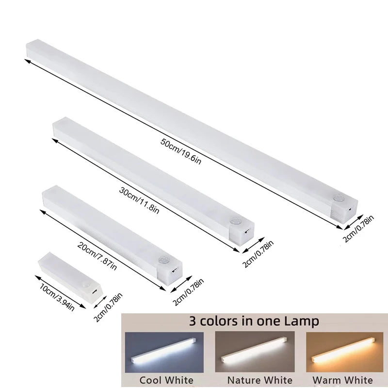 USB-C Rechargeable Motion Sensor Night Light – Wireless LED Lamp for Kitchen, Cabinet & Staircase