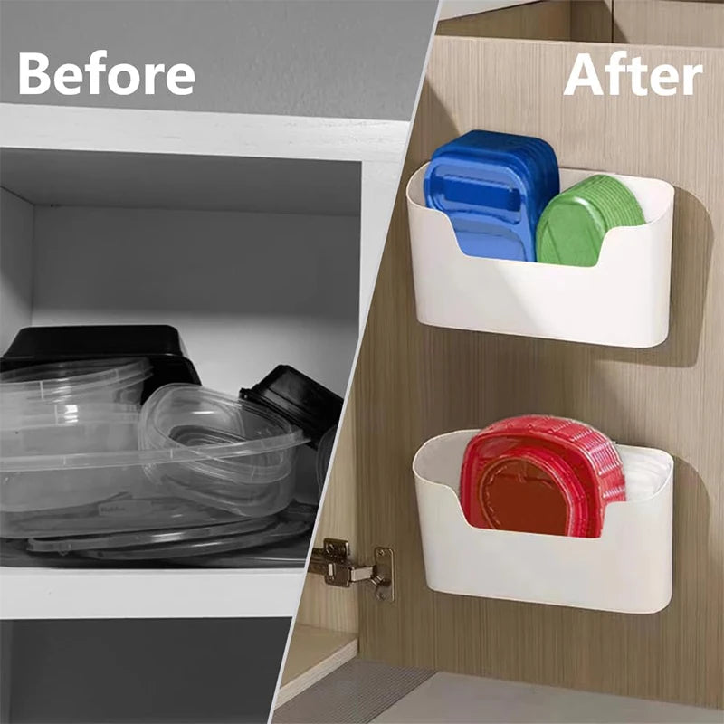 Adhesive Cabinet Door Storage Rack – Under-Sink & Bathroom Wall Organizer