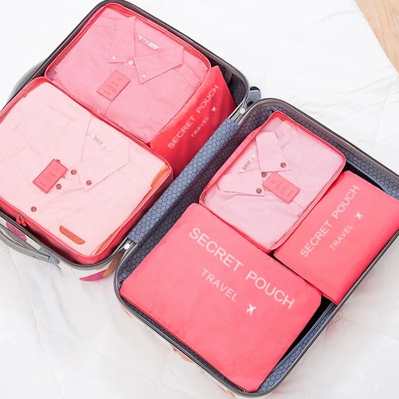 6-Piece Waterproof Travel Packing Cubes – Lightweight Luggage Organizer Set
