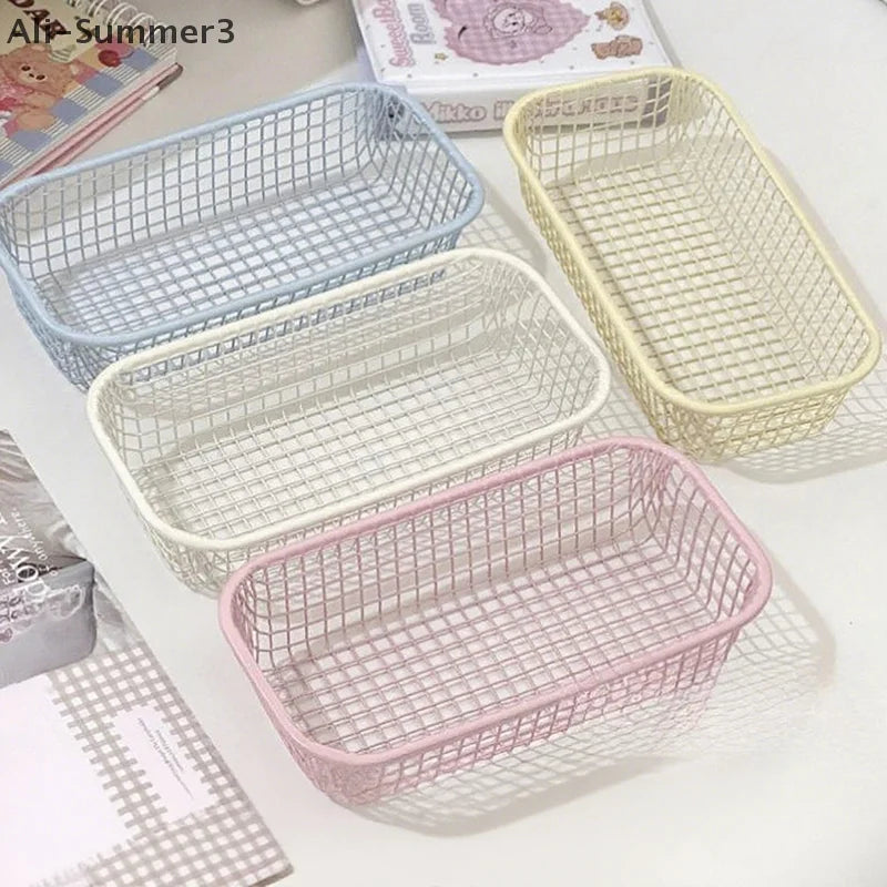 Metal Desktop Organizer Basket – Stylish Storage for Office, Home & Vanity