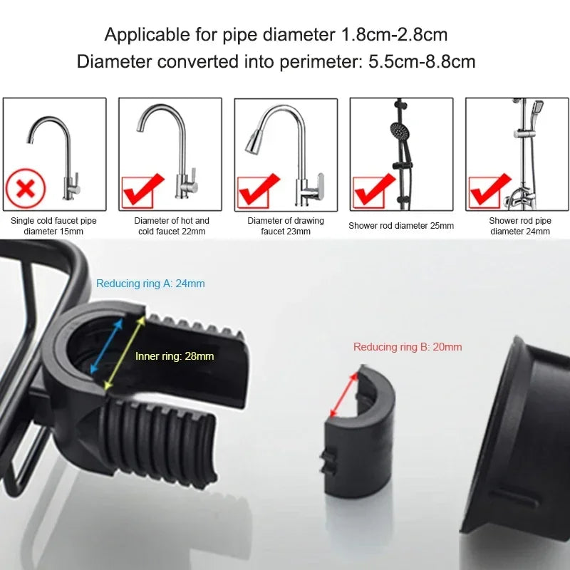 Adjustable Aluminum Shower Shelf – No-Drill Wall Mount Basket for Bathroom & Kitchen