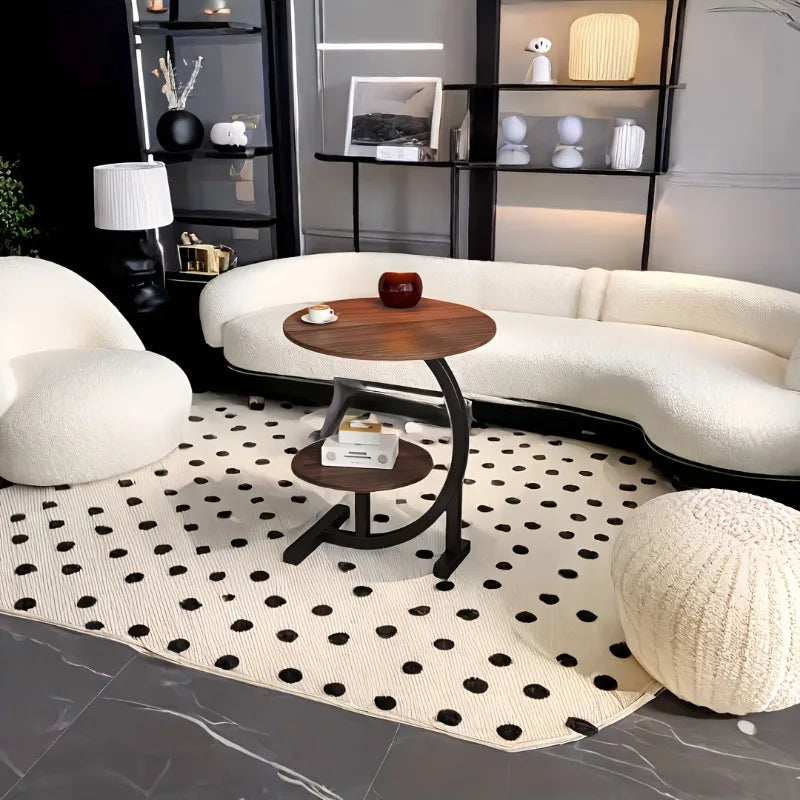 Expandable Double Layer Coffee Table – Modern Wood Top with Storage Shelf