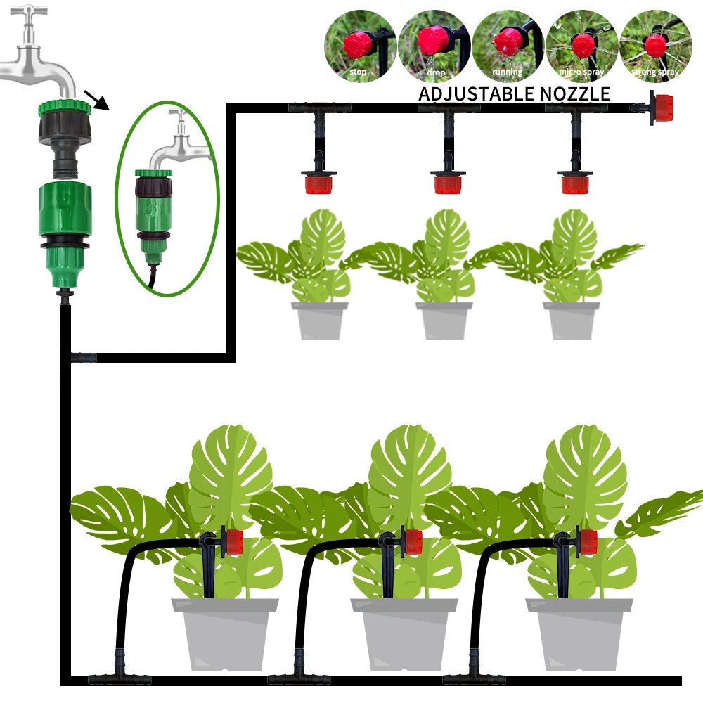 Portable Micro Drip Irrigation Kit – 20M Automatic Watering System with Adjustable Drippers