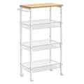 Narrow 4-Level Kitchen Rolling Cart – Steel Niche Shelf on Wheels, 22x45x77cm