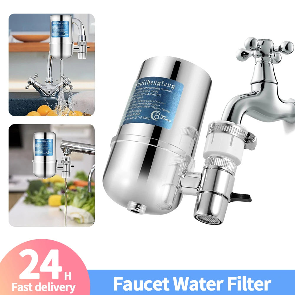 Faucet Water Filter – 600L Dual-Output Tap Filter, Removes Chlorine & Heavy Metals