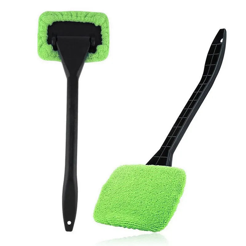 Long-Handle Windshield Cleaning Brush – Interior Car Window Wash Tool & Wiper Kit