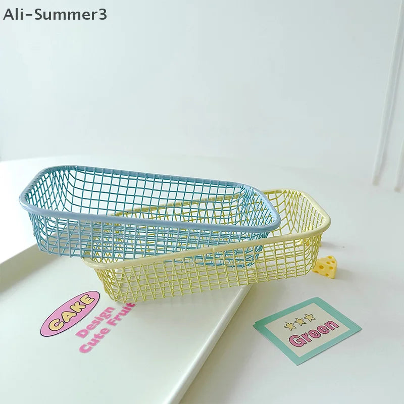 Metal Desktop Organizer Basket – Stylish Storage for Office, Home & Vanity