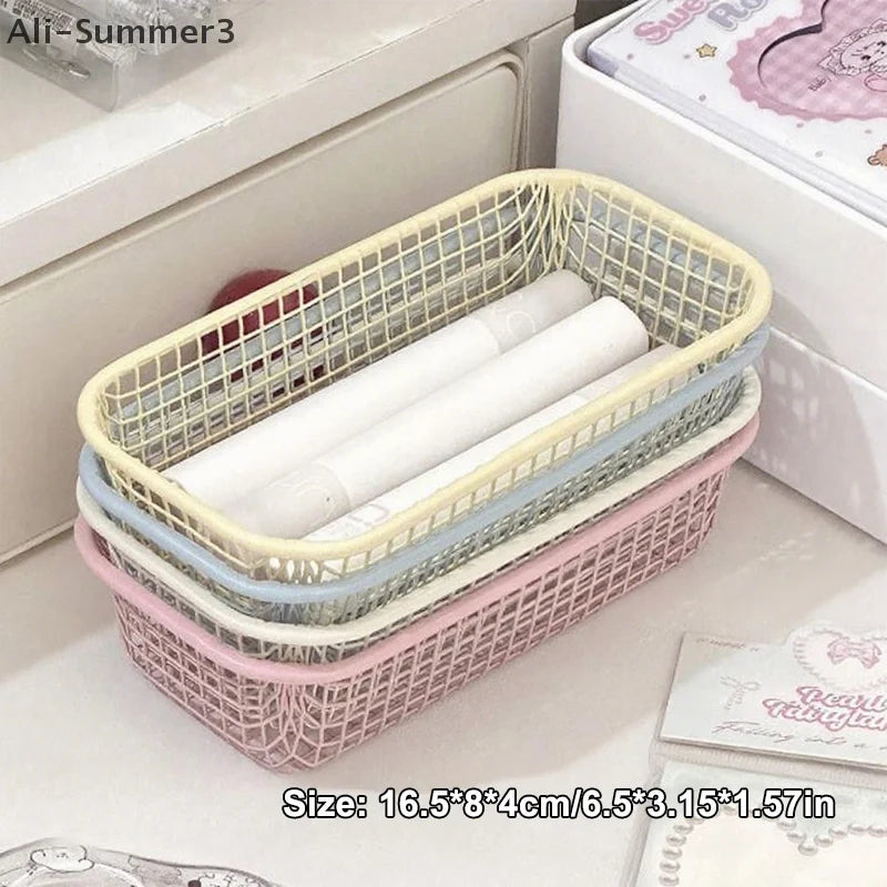 Metal Desktop Organizer Basket – Stylish Storage for Office, Home & Vanity