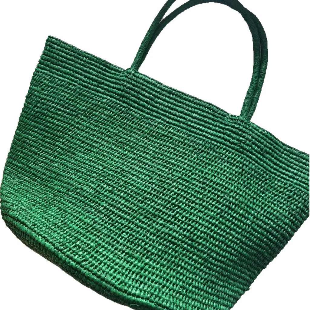 Large Handwoven Rattan Tote Bag – Natural Straw Beach Bag & Summer Shoulder Purse