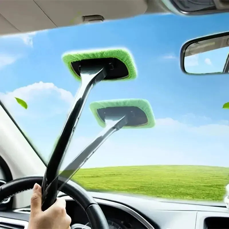 Long-Handle Windshield Cleaning Brush – Car Interior Window Wiper Tool