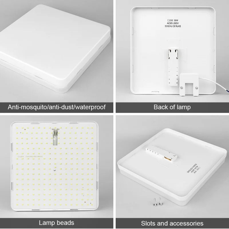 Modern LED Ceiling Lamp 18-48W Flush Mount 3000K-6000K Daylight Home Lighting for Bedroom Living Room Kitchen Hallway