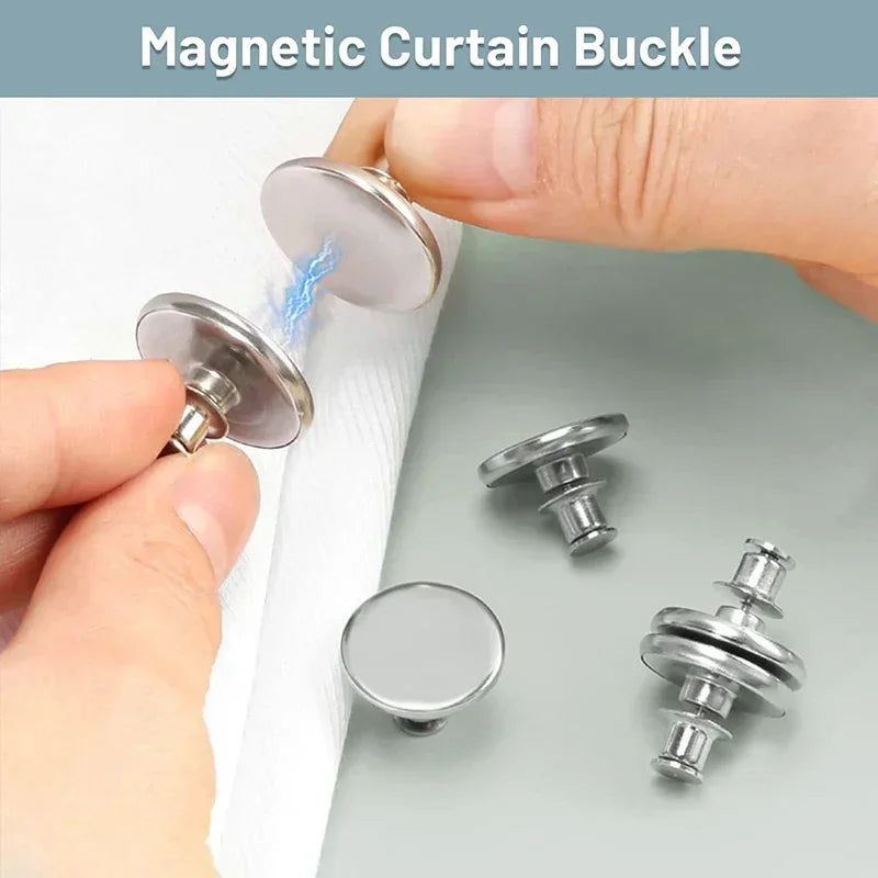 Magnetic Curtain Clips – No-Sew Light Blocking Buttons (4 or 8 Pack)