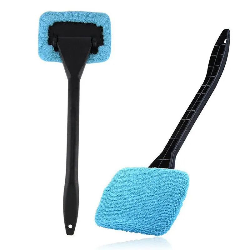 Long-Handle Windshield Cleaning Brush – Interior Car Window Wash Tool & Wiper Kit