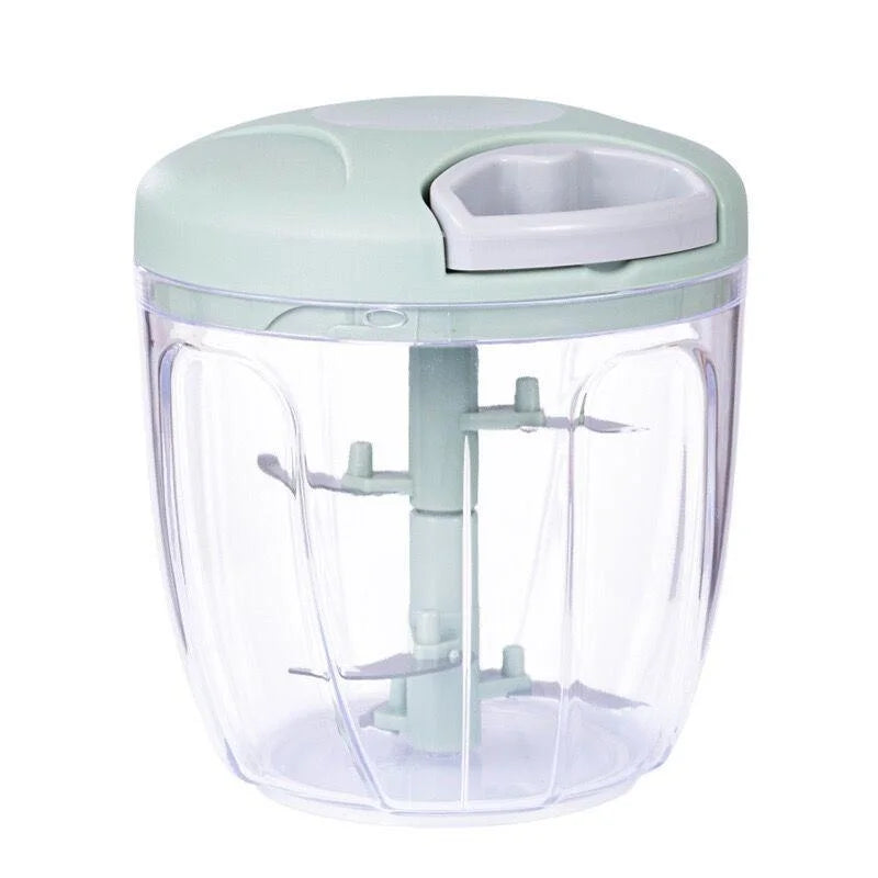 Manual Garlic Chopper & Vegetable Mincer – One-Press Rotate Crusher
