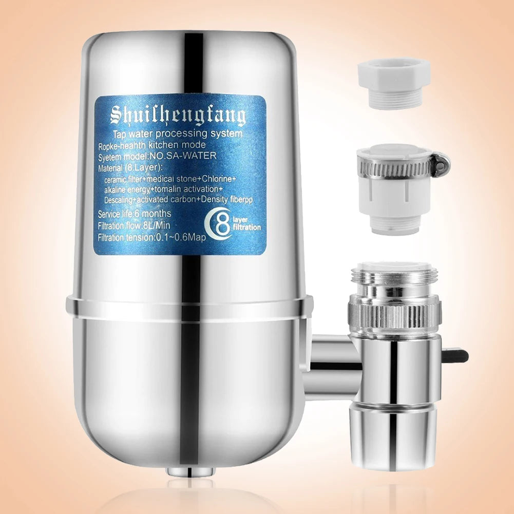 Faucet Water Filter – 600L Dual-Output Tap Filter, Removes Chlorine & Heavy Metals