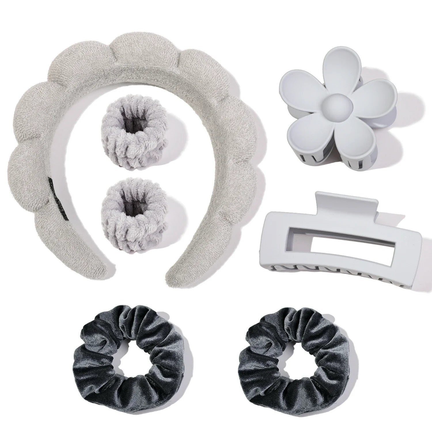 Microfiber Spa Headbands – 7-Pack Puffy Scrunchie Headbands for Washing Face & Skincare