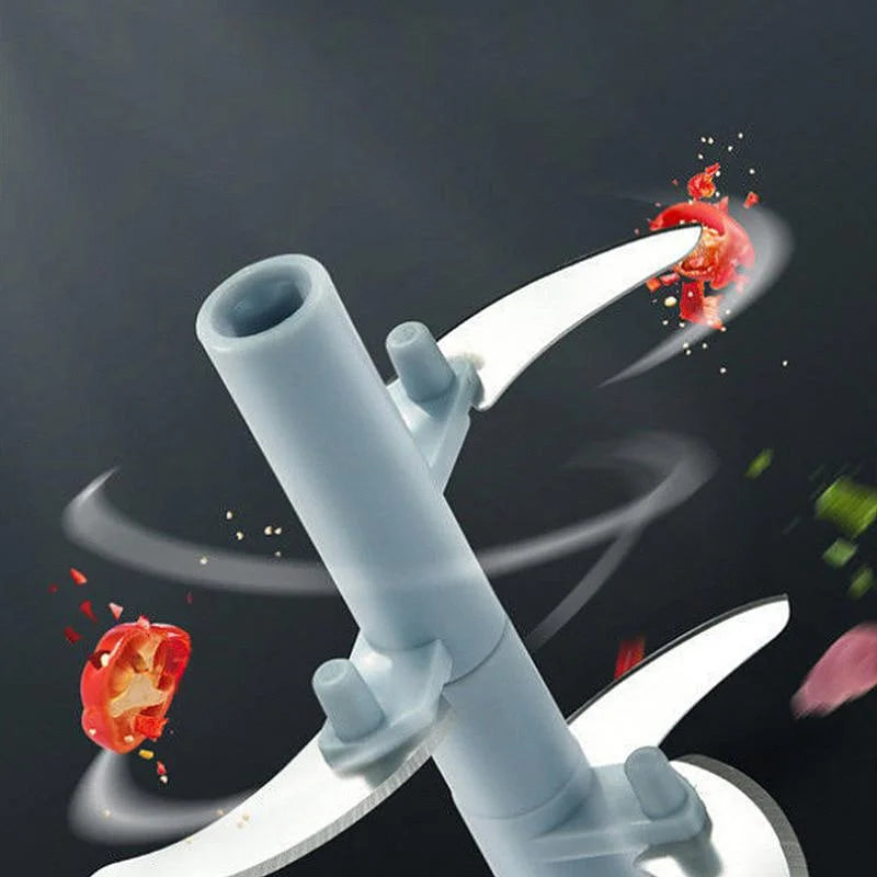 Manual Garlic Chopper & Vegetable Mincer – One-Press Rotate Crusher