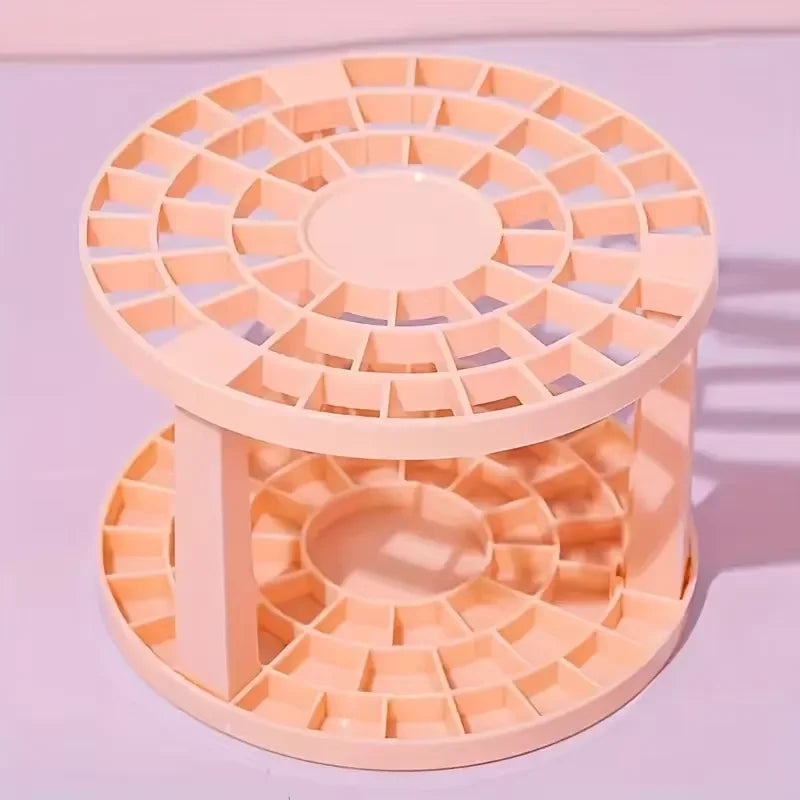 Rotating Makeup Organizer – 360° Cosmetic Display Carousel with Brush Holder & Perfume Tray