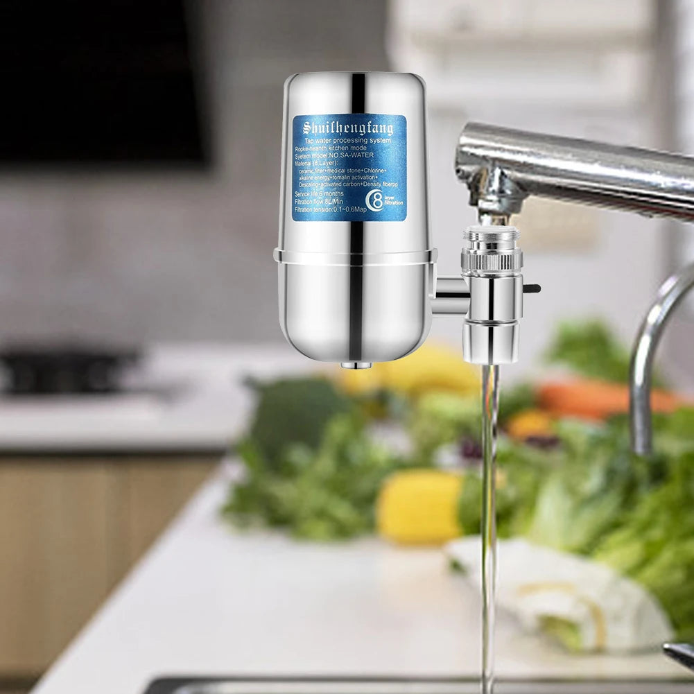 Faucet Water Filter – 600L Dual-Output Tap Filter, Removes Chlorine & Heavy Metals