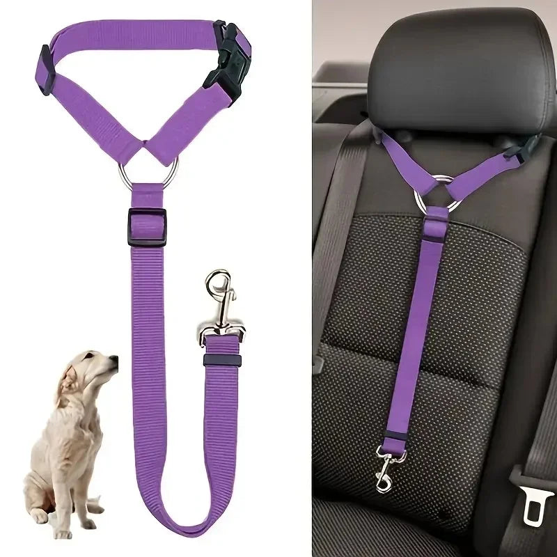 Adjustable Pet Car Seat Belt – Dog Safety Harness Restraint for All Vehicles