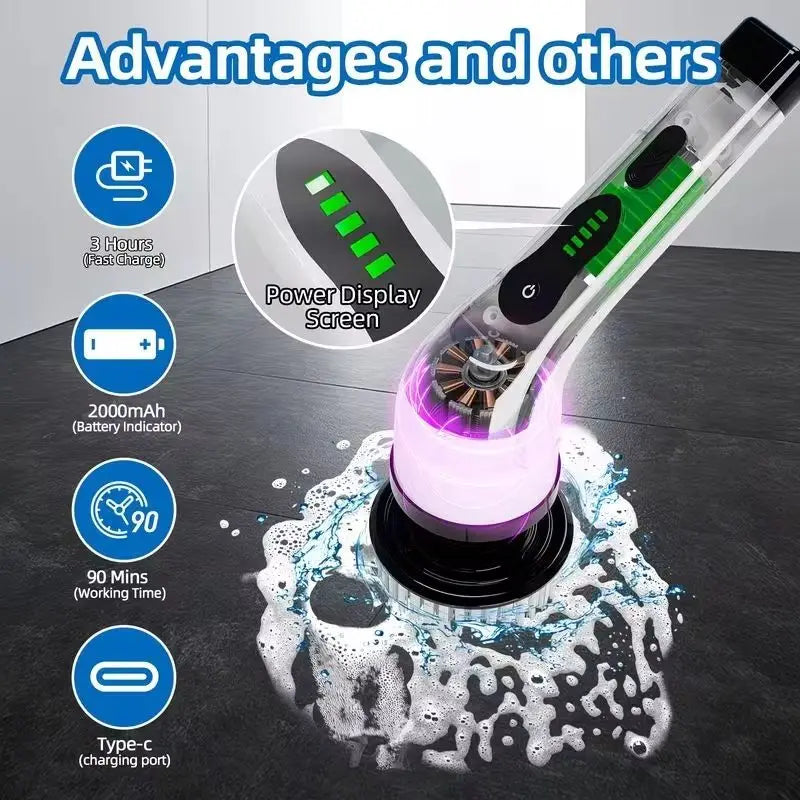 Electric Spin Scrubber | Cordless Rotating Cleaning Brush