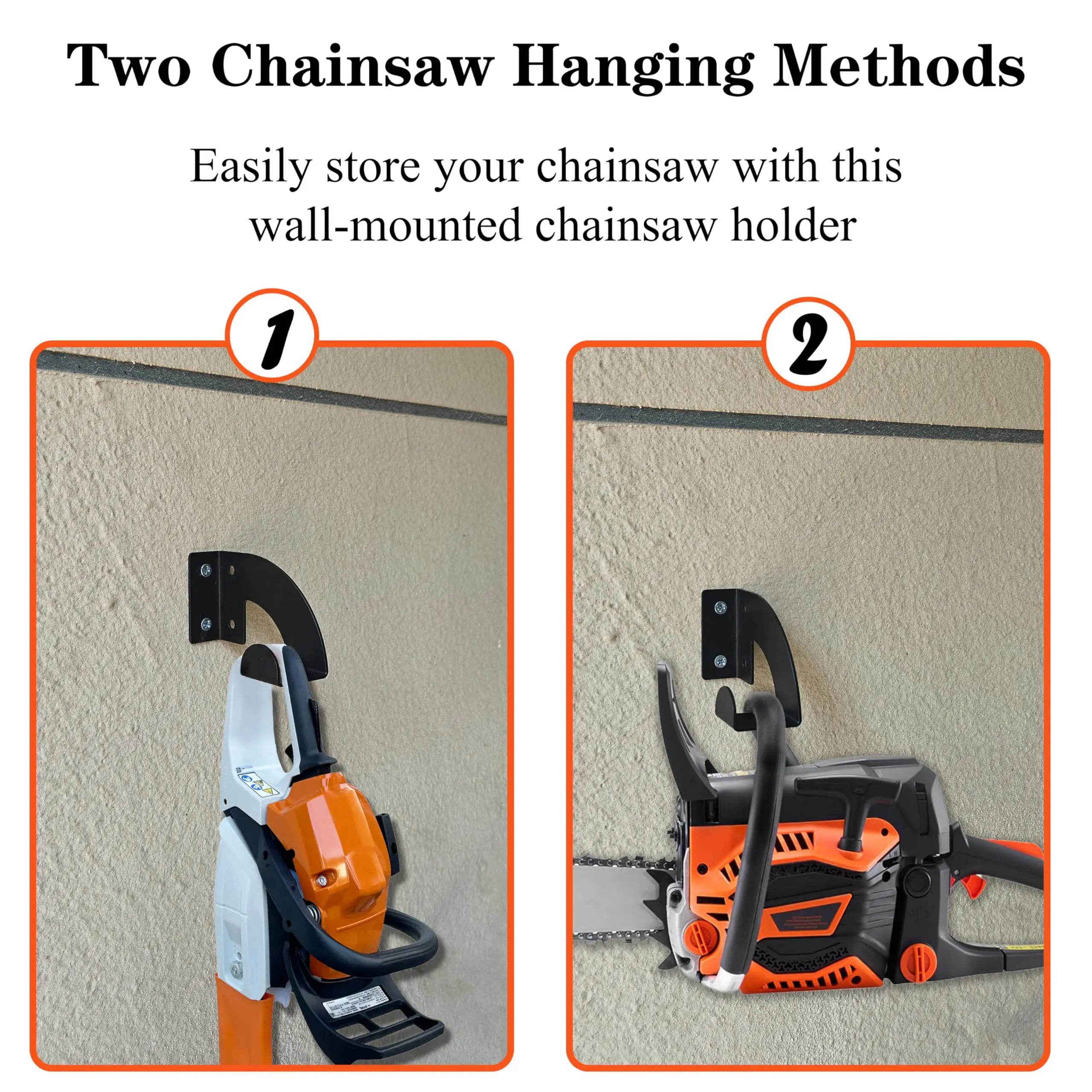 Heavy-Duty Metal Chainsaw Wall Mount – Workshop Tool Storage Rack for Chainsaws, Trimmers & Lawn Equipment