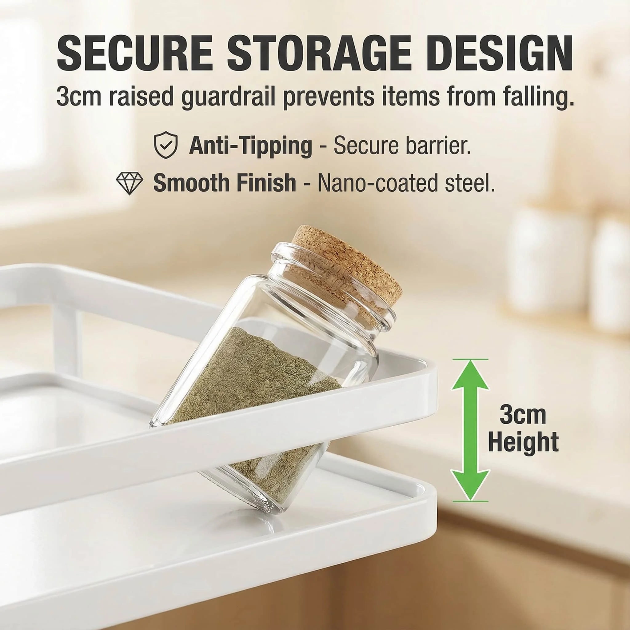 Wall-Mounted Wood Kitchen Shelf – Modern Storage Rack for Utensils, Pots & Spices