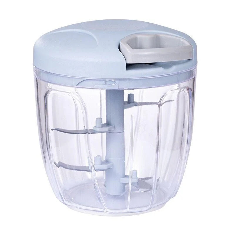 Manual Garlic Chopper & Vegetable Mincer – One-Press Rotate Crusher